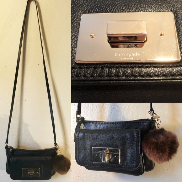 Kate Spade Crossbody With Real Fur Pom - Picture 1 of 8